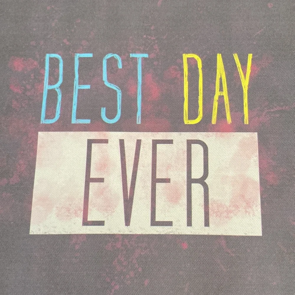Best Day Ever Wall Decor Small Canvas Art Grey 8 in x 8 in x 1.5 in EUC